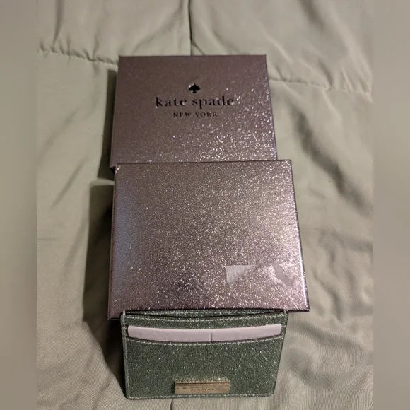 Kate Spade Silver Glitter Card Case - Picture 7 of 7